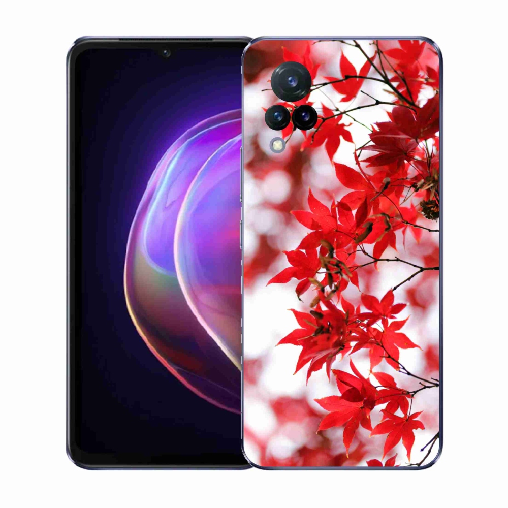 Gél borítás mmCase a Vivo V21 4G/5G készülékhez - piros levelek