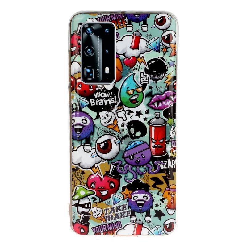 Éjjeli fényes gél tok mobil Huawei P40 Pro - rajzfilm motívum