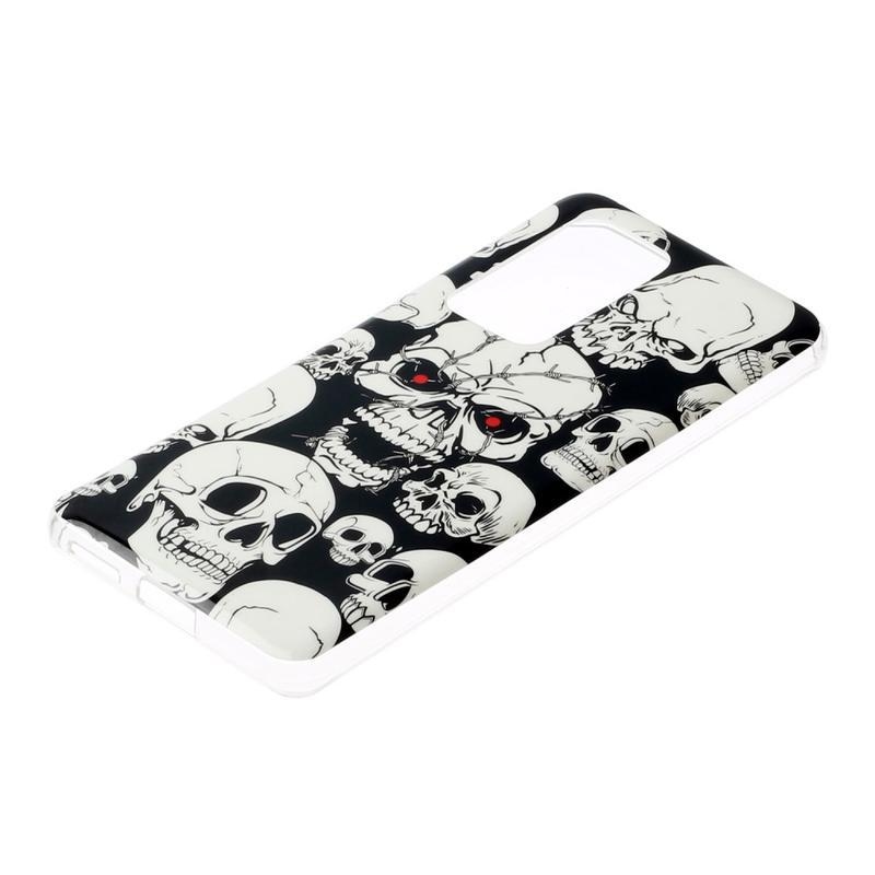 Éjfényes gél tok mobil Huawei P40 Pro - koponyákhoz