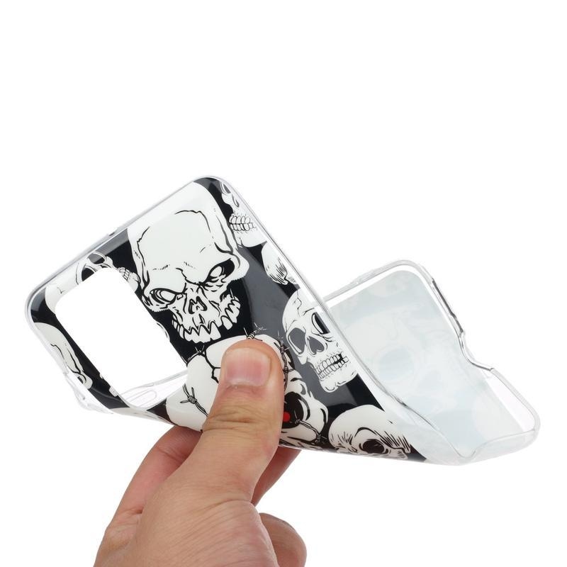 Éjfényes gél tok mobil Huawei P40 Pro - koponyákhoz