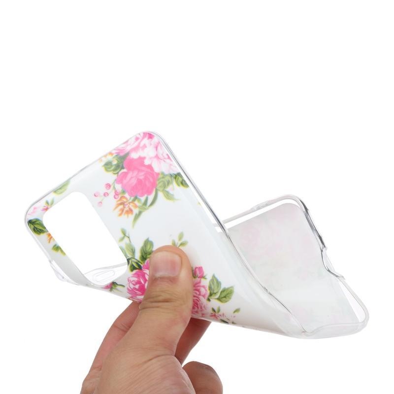 Éjjeli fényes gél tok mobil Huawei P40 Pro - élő virágok