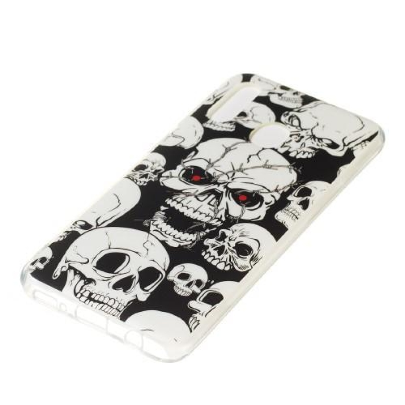 Éjfényes zselés tok mobiltelefonhoz Samsung Galaxy A20e - koponya