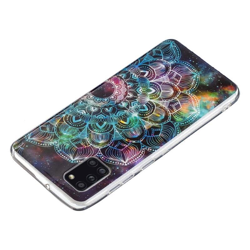Noctilucent gél tok a Samsung Galaxy A31 mobiltelefonhoz – színes mandala virág