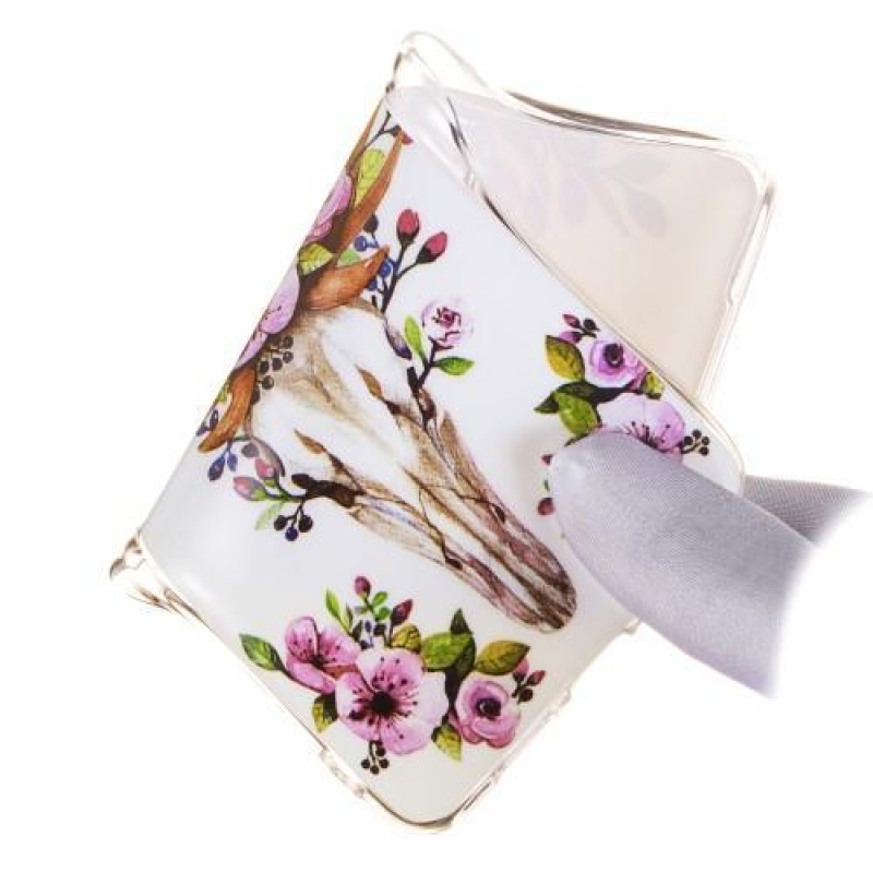 Éjfényes zselés tok mobiltelefonhoz Samsung Galaxy M20 - virágos jávorszarvas