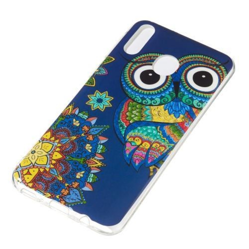 Éjjeli fényes zselés tok mobil Samsung Galaxy M20 - bagoly