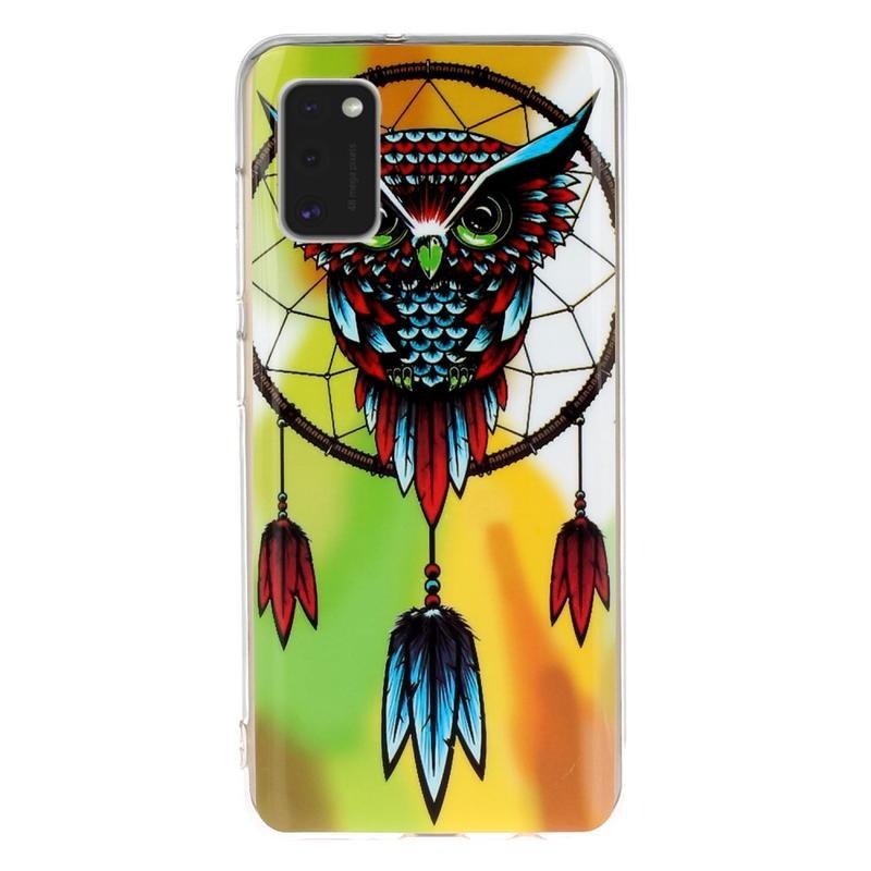 Éjjeli fényes zselés tok mobil Samsung Galaxy A41 - nagy bagoly