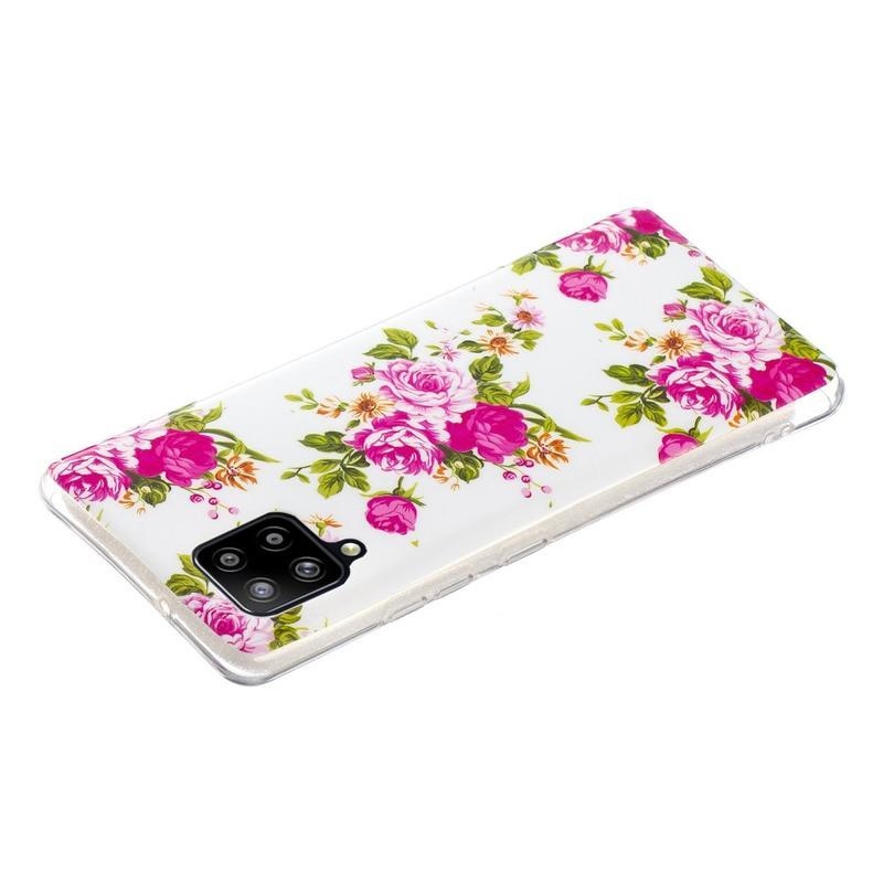 Éjjeli fényes zselés tok mobil Samsung Galaxy A42 5G - virágzó pünkösdi rózsák