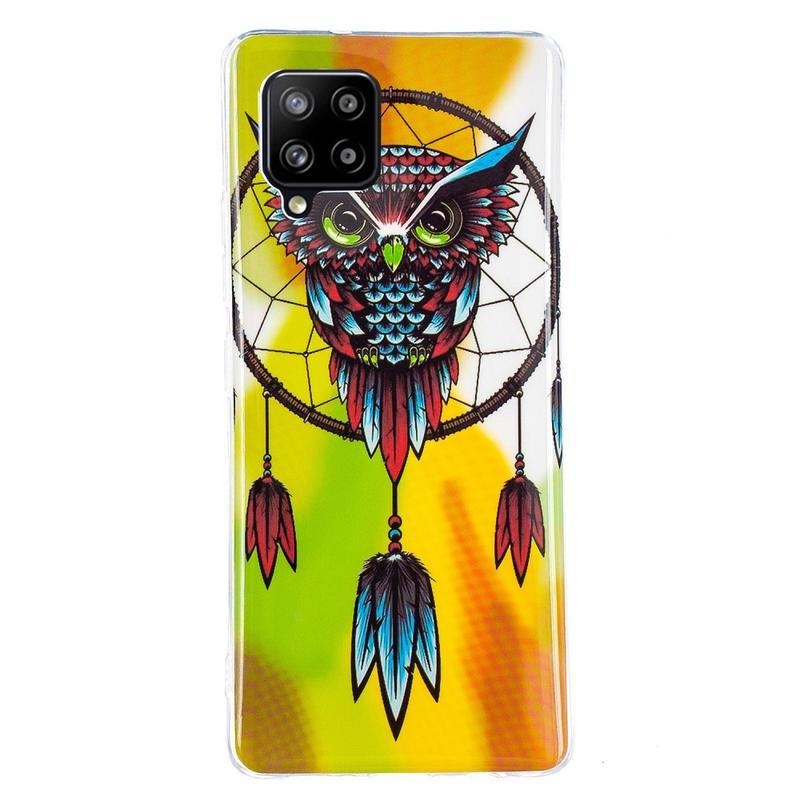 Éjjeli fényes zselés tok mobil Samsung Galaxy A42 5G - álomfogó és bagoly