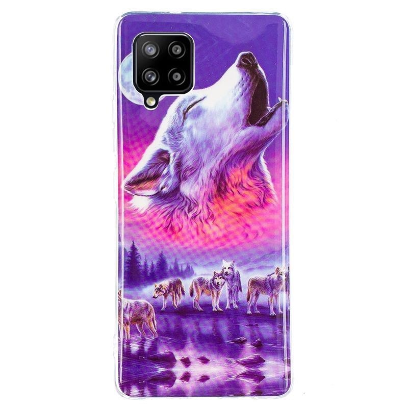 Éjjeli fényes zselés tok Samsung Galaxy A42 5G - Howling Wolf