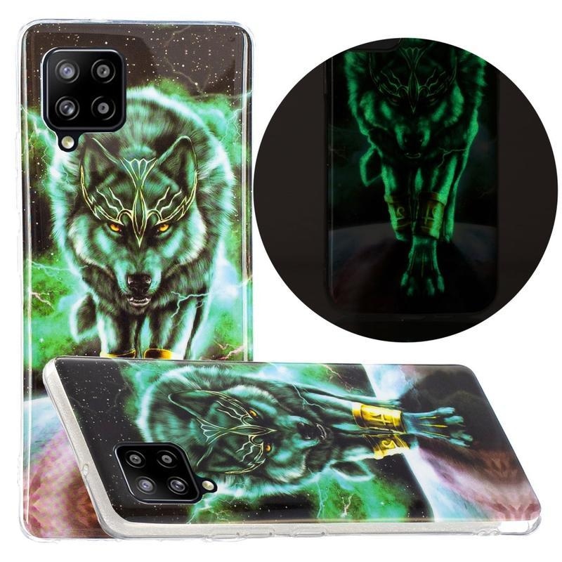 Éjfényes zselés tok mobil Samsung Galaxy A42 5G - vad farkas