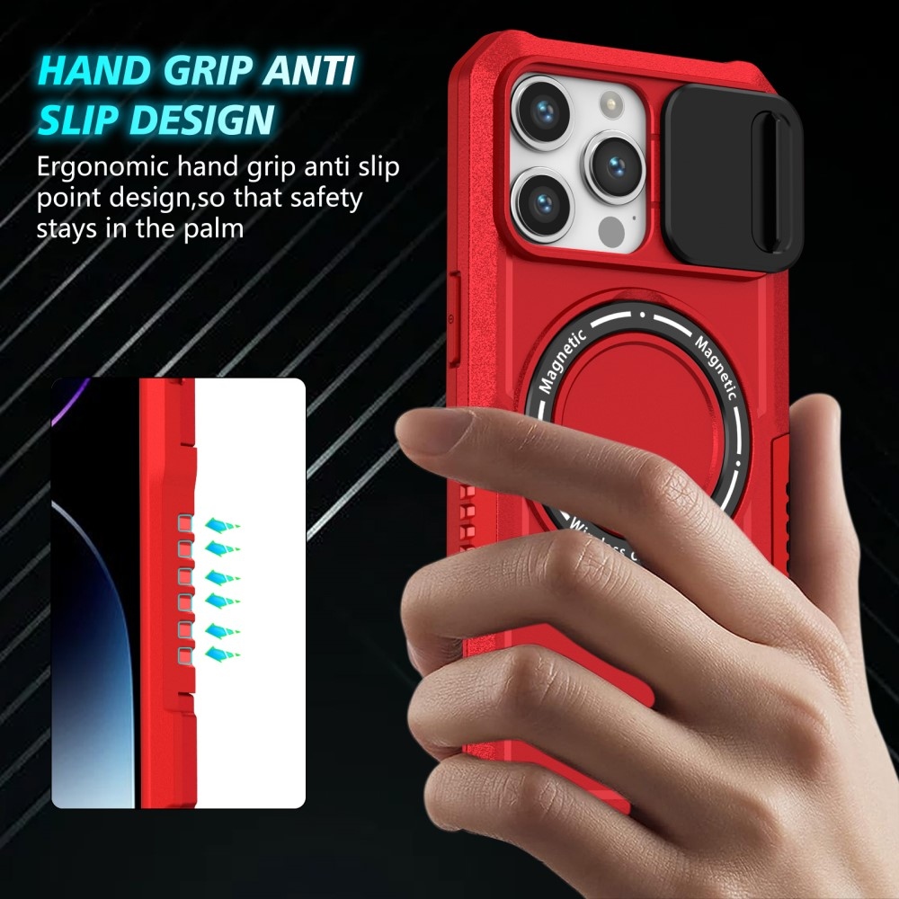 Katonai tartós védőburkolat MagSafe-vel iPhone 14 Pro Max készülékhez - piros