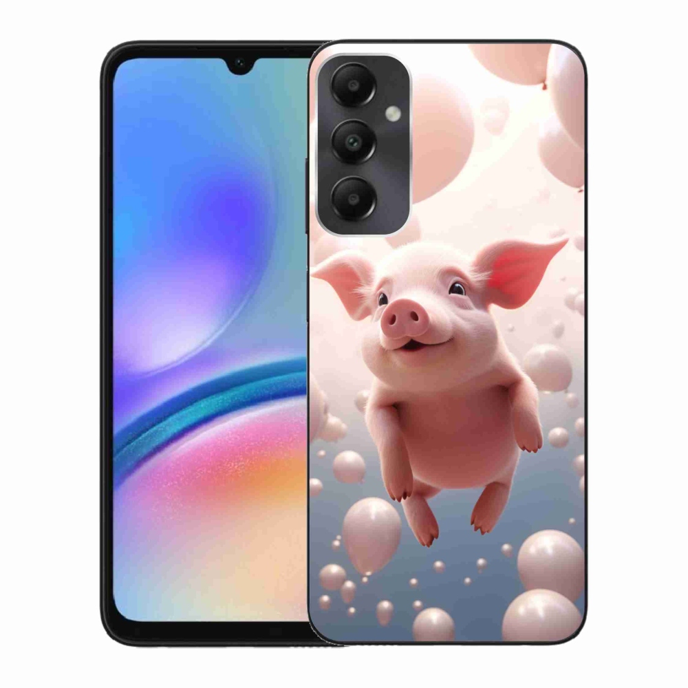 Gél borítás mmCase Samsung Galaxy A05s készülékhez - malac lufikkal