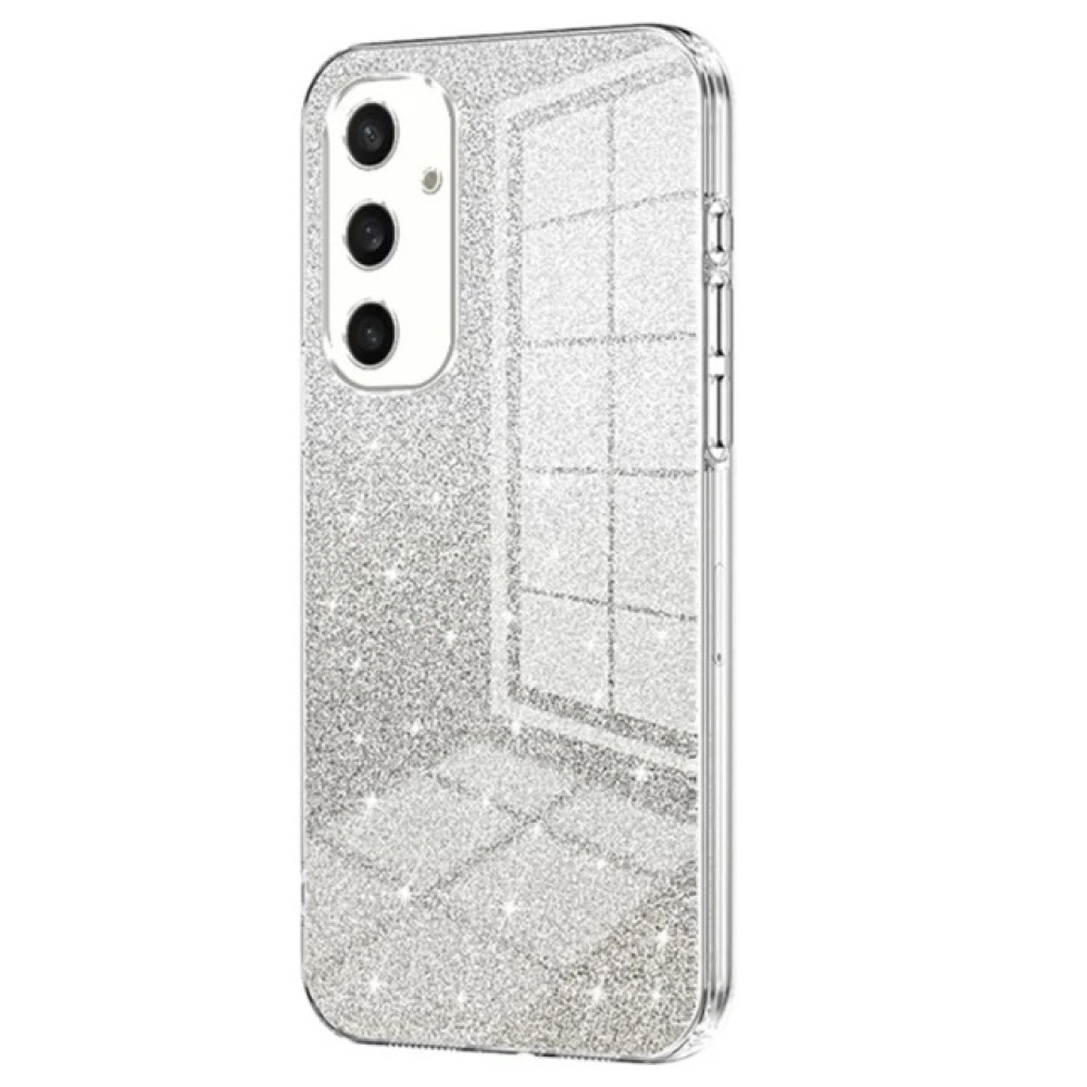 Vágott zselés csillogó tok Samsung Galaxy S24 készülékhez - átlátszó