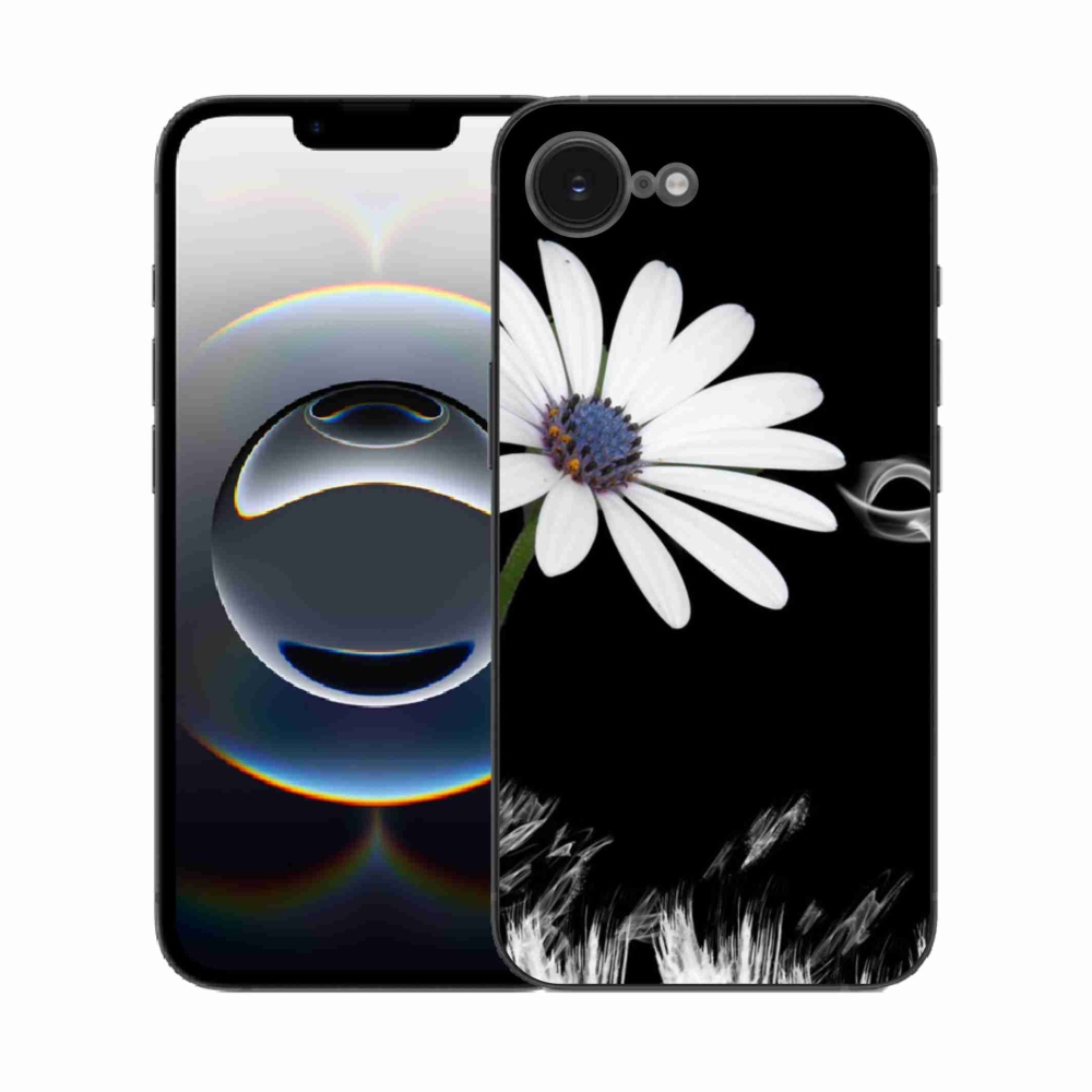 Zselés borítás mmCase iPhone 16e készülékhez - fehér virág