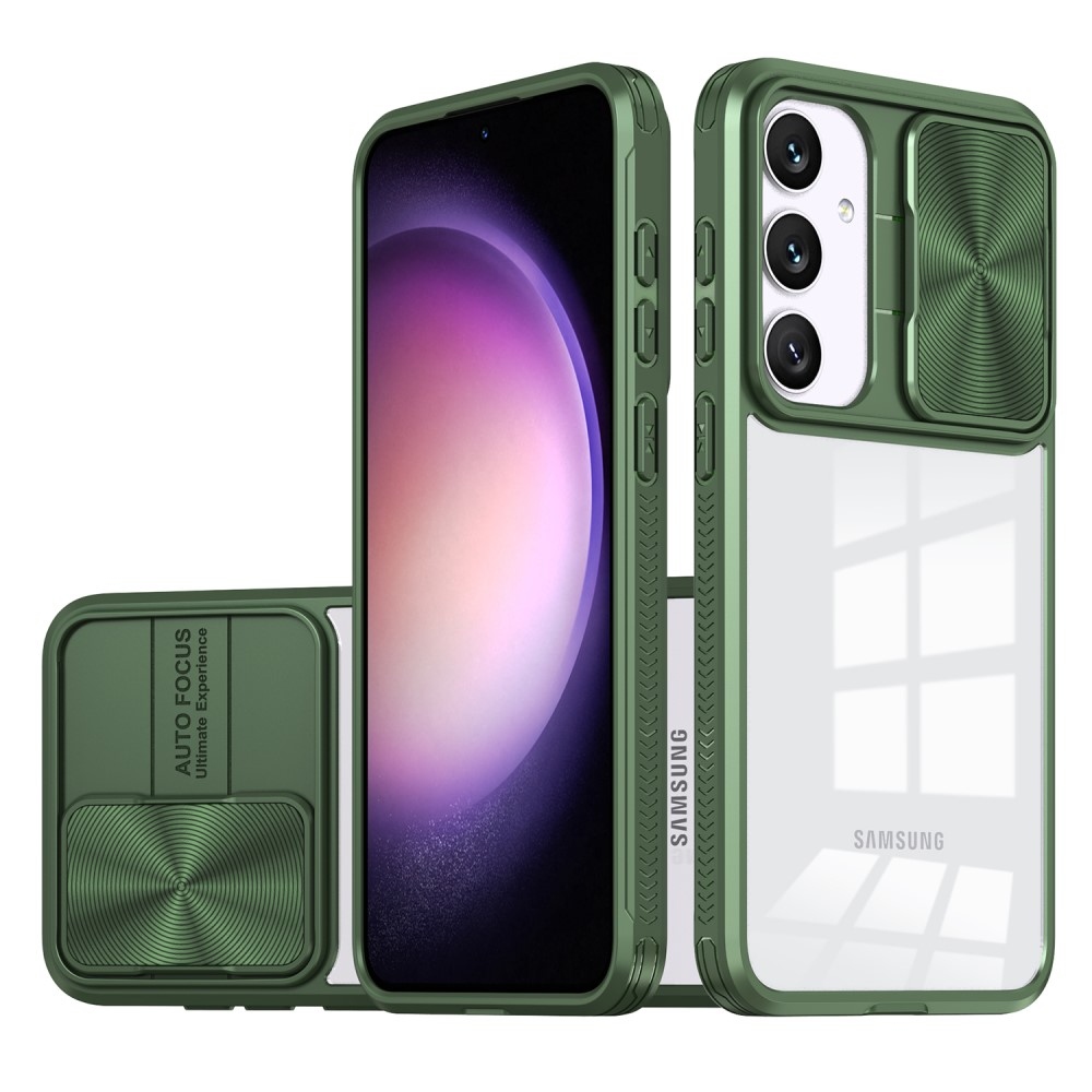 Tartós hátlapi borítás kamerafedéllel Samsung Galaxy S25+ készülékhez - zöld