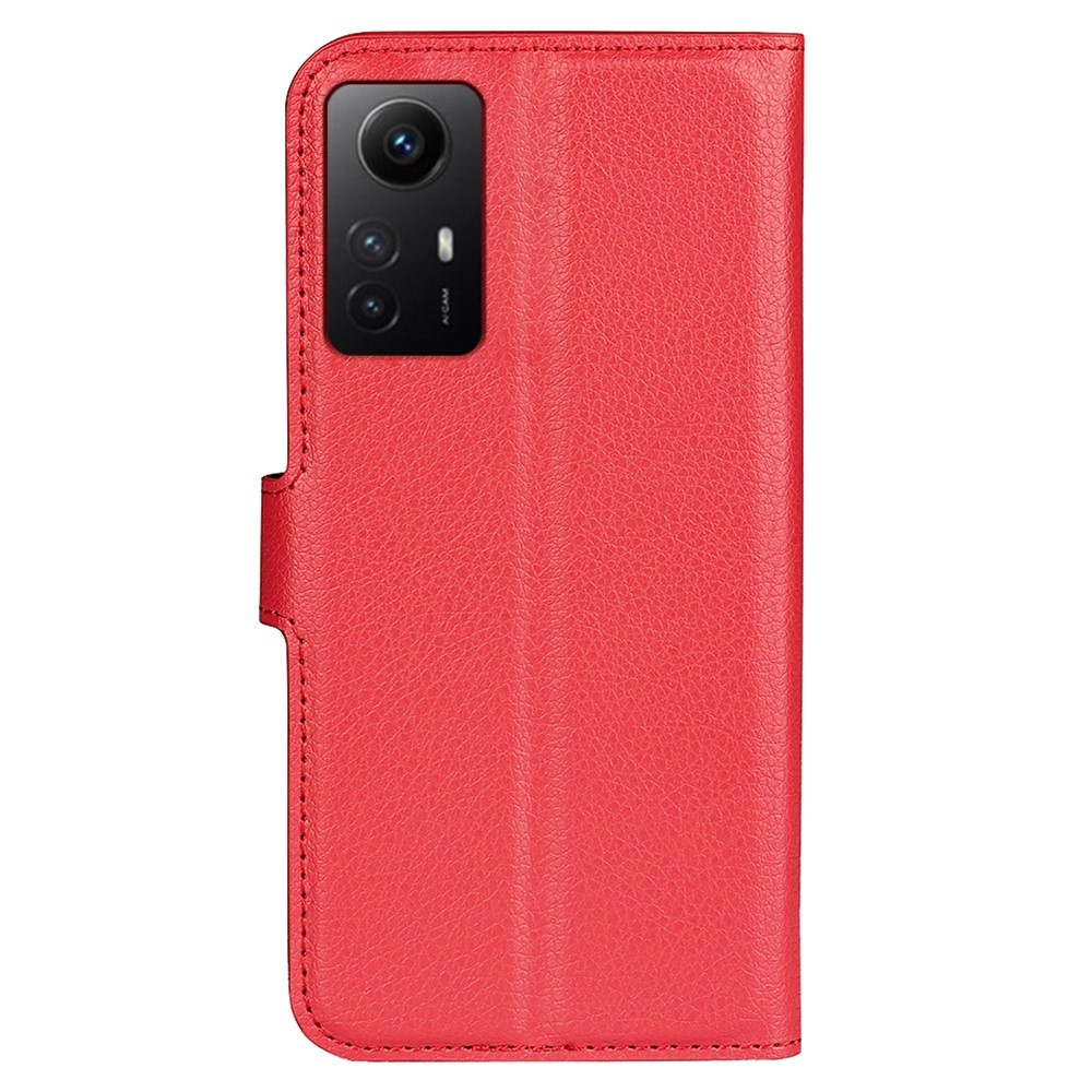 Litchi könyv tok Xiaomi Redmi Note 12S-hez - piros