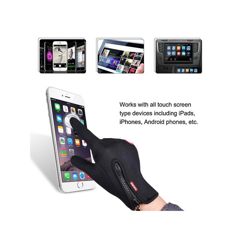 Kültéri szélálló tapadókesztyűk fekete színben - XL méret