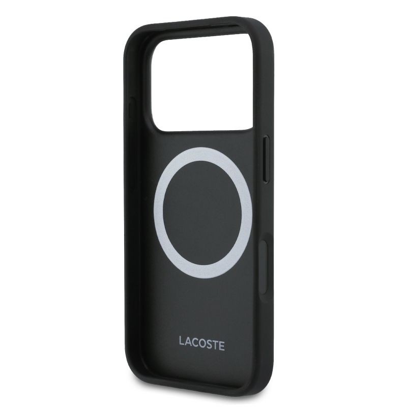 Lacoste PVC Blend MagSafe hátlap + pénztárca iPhone 17 Pro Max-hoz Barna barna