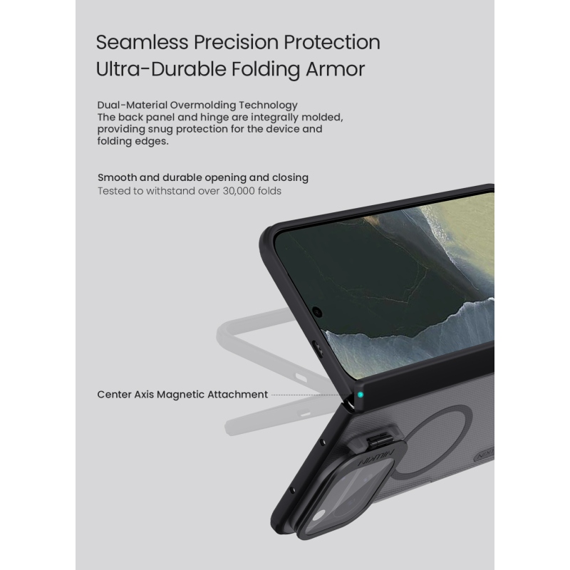 Nillkin Super Frosted Prop mágneses hátlap a Google Pixel 11 Pro Fold készülékhez – fekete