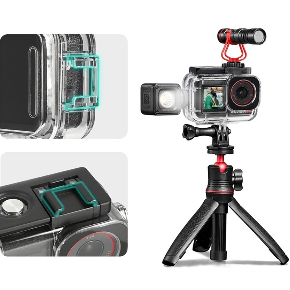 Vízálló tok DJI Osmo Action 5 Pro, Action 4 és Action 3 kamerákhoz dupla tartóval