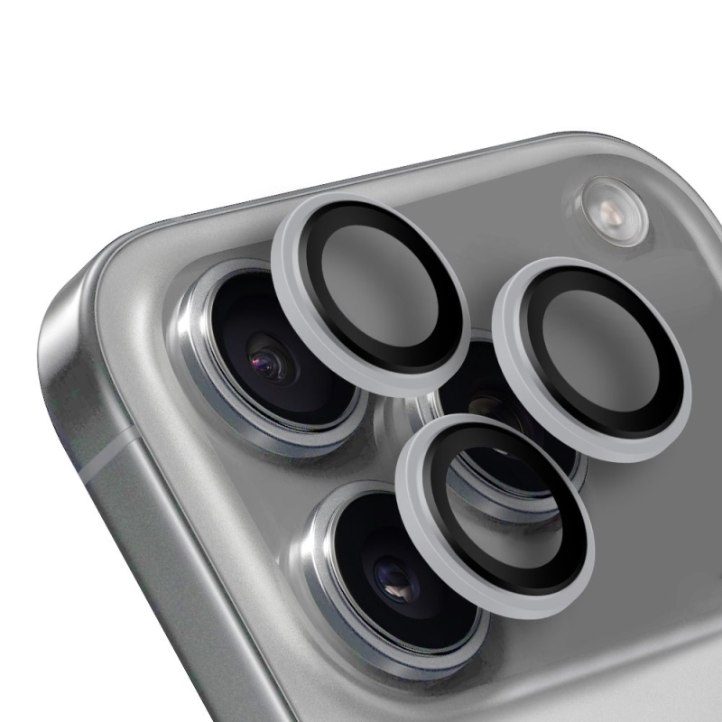 Csomag:ME objektívvédő Apple iPhone 17 Pro/17 Pro Max ezüst színű iPhone 17 Pro/17 Pro Max készülékhez