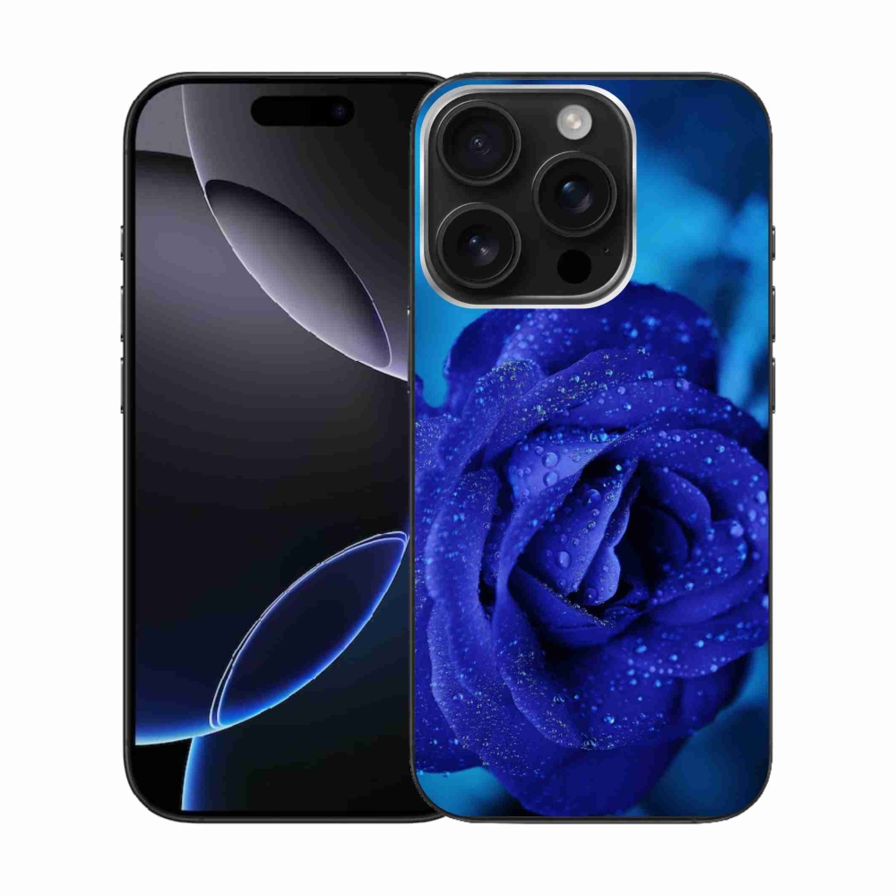 Gél tok mmCase iPhone 16 Pro készülékhez - kék rózsa