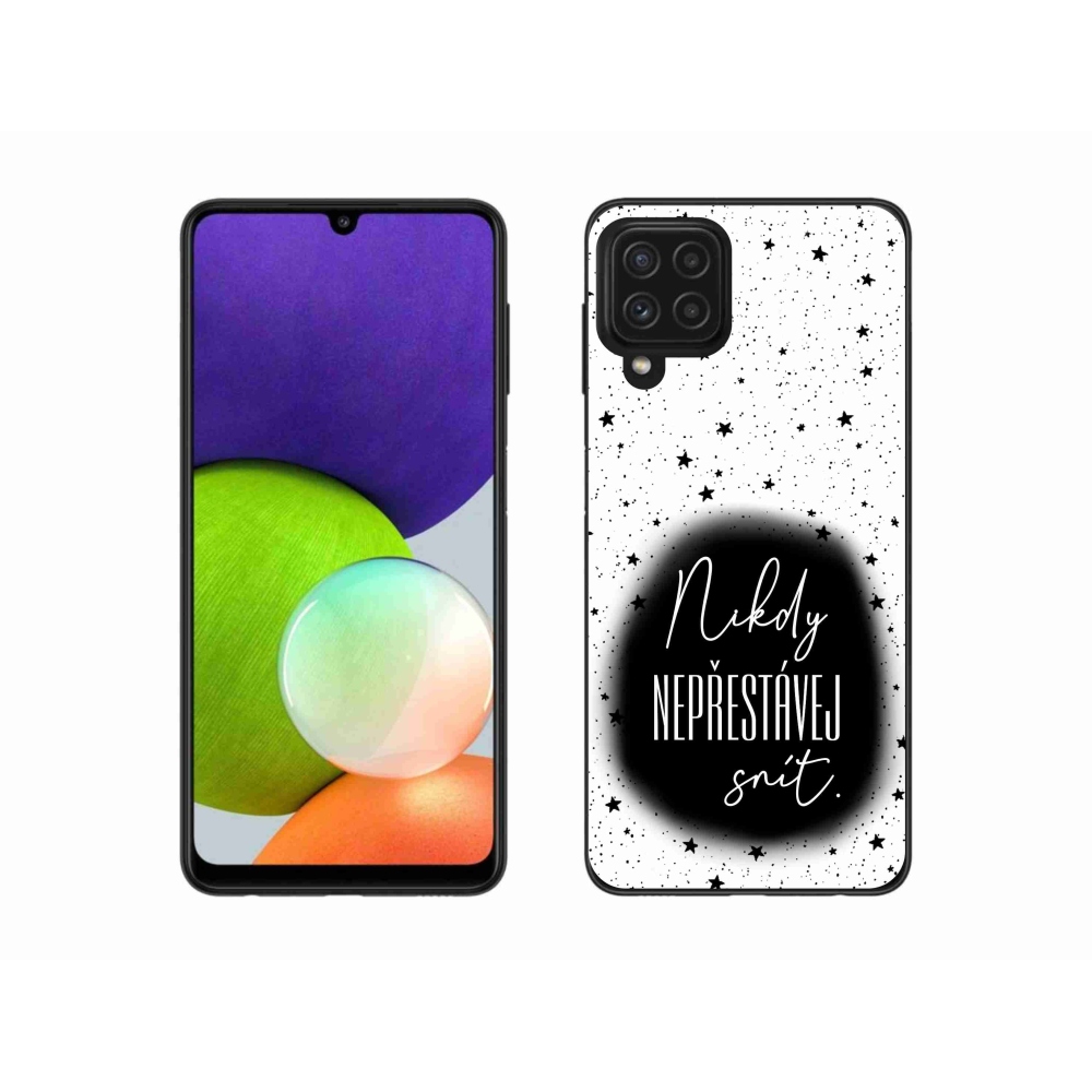 Gél borítás mmCase Samsung Galaxy A22 4G - idézet 1 fekete és fehér háttérrel