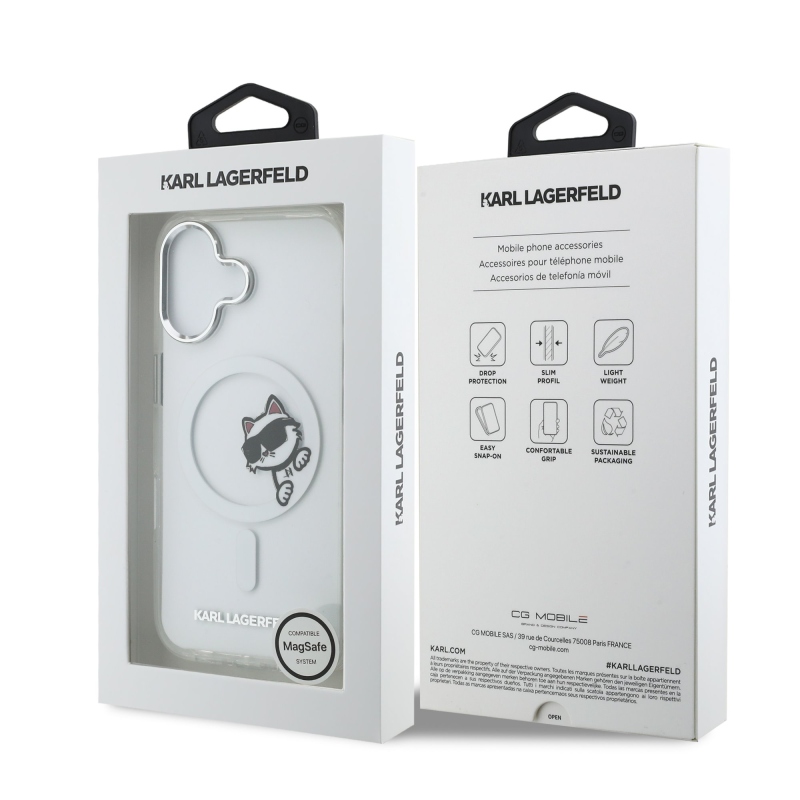 Karl Lagerfeld IML Choupette Peekaboo Peekaboo MagSafe hátlap iPhone 17-hez Átlátszó