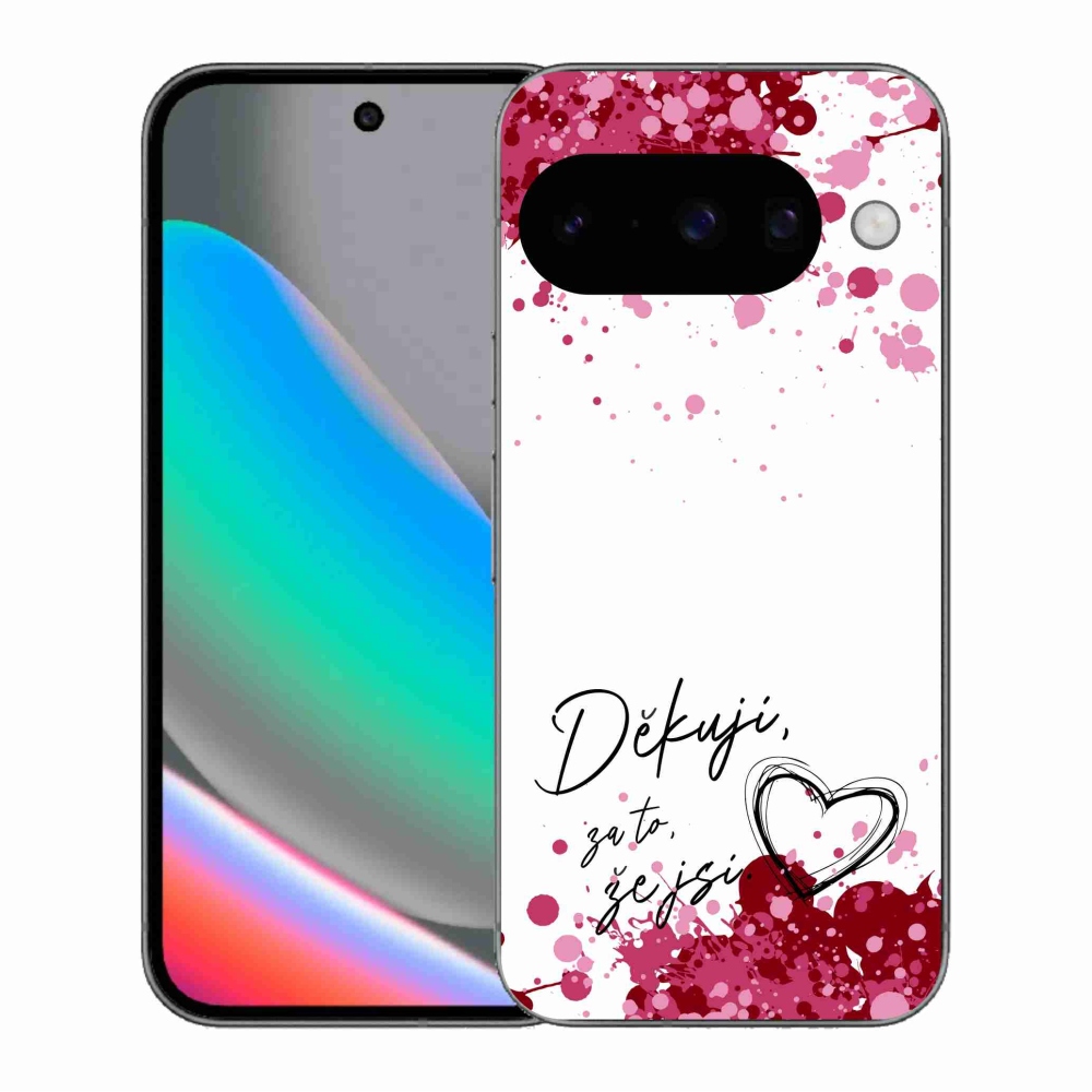 Gél borítás mmCase a Google Pixel 10 számára - text in love 2 fehér háttérrel