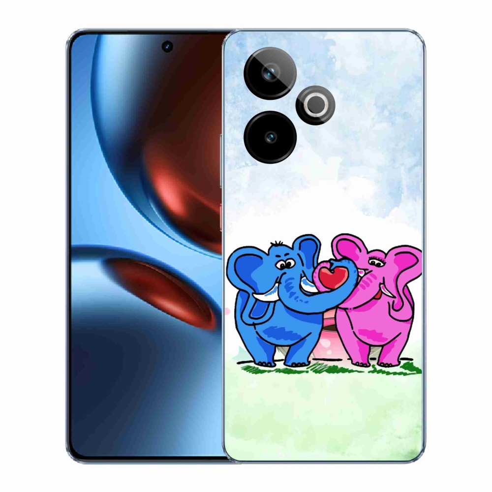 Gél borítás mmCase a Realme GT 7 5G/GT 7T 5G számára - szerelmes elefántok