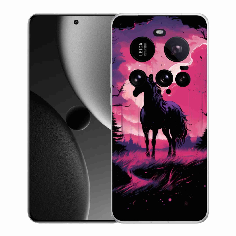 Gél borító mmCase a Xiaomi 15 Ultra - fekete rajzfilm ló 1