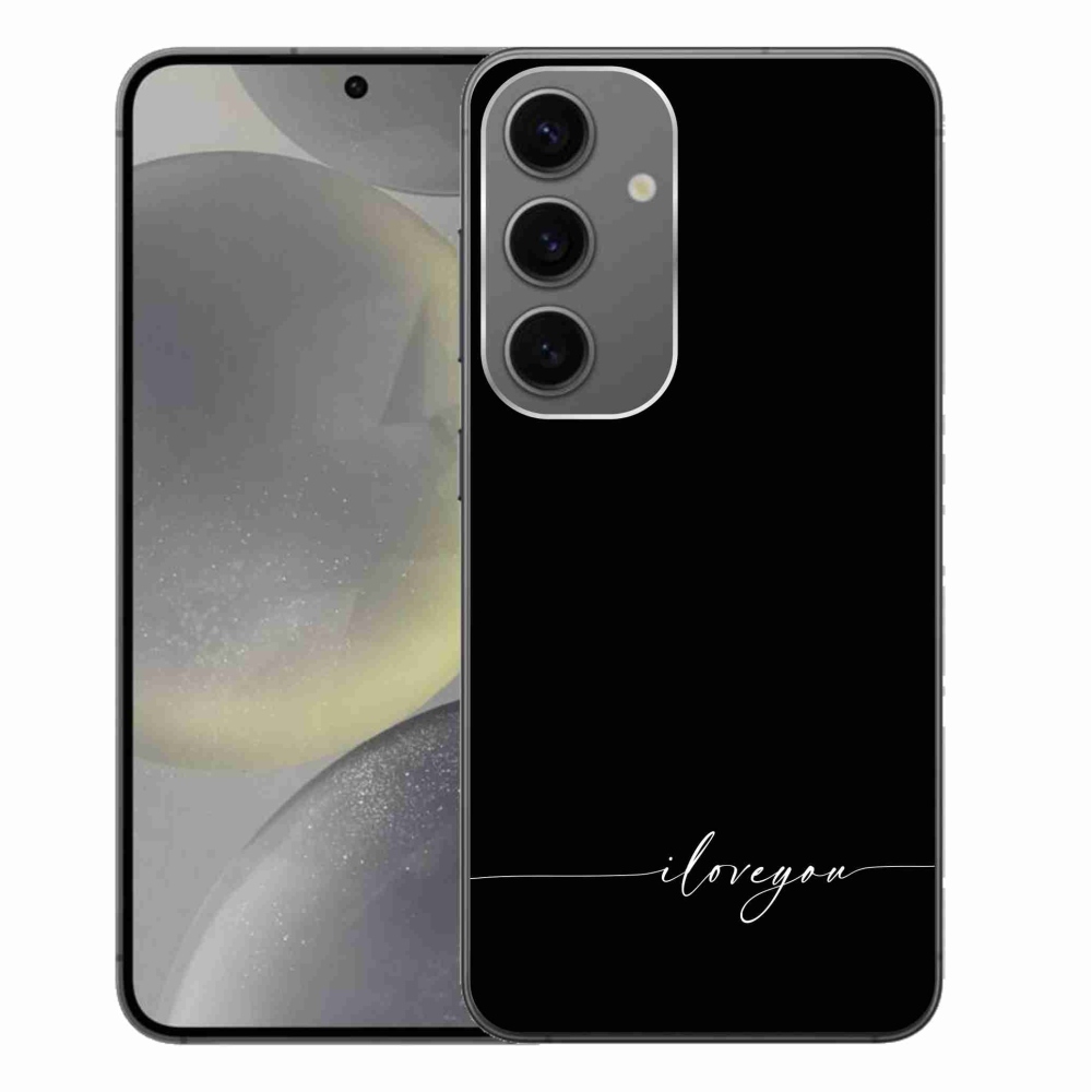 Gél borítás mmCase Samsung Galaxy S24+ - I love you fekete háttérrel