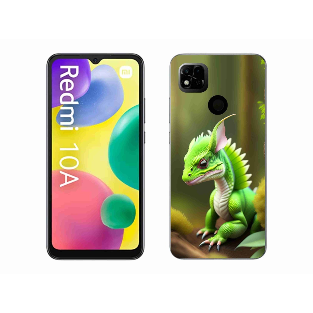 Gél borítás mmCase a Xiaomi Redmi 10A számára - zöld sárkány