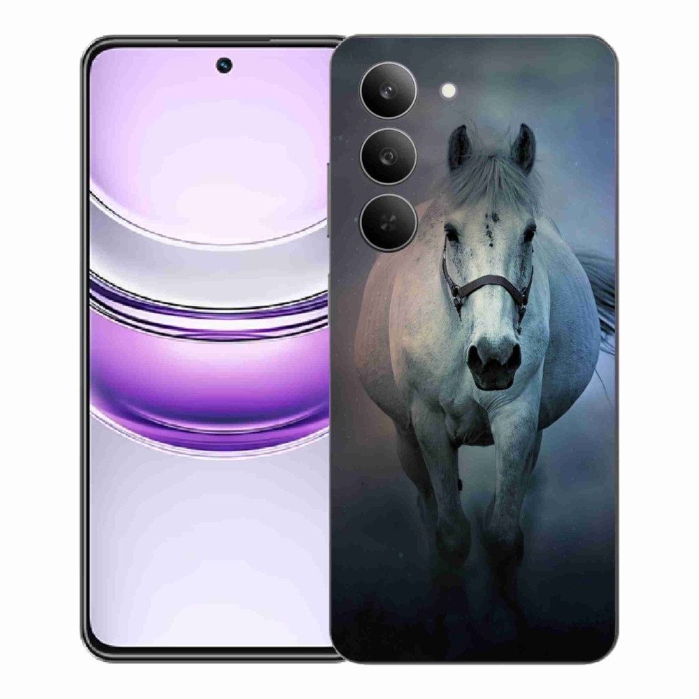 Gél borítás mmCase a Realme 14x 5G-hez - futó fehér ló