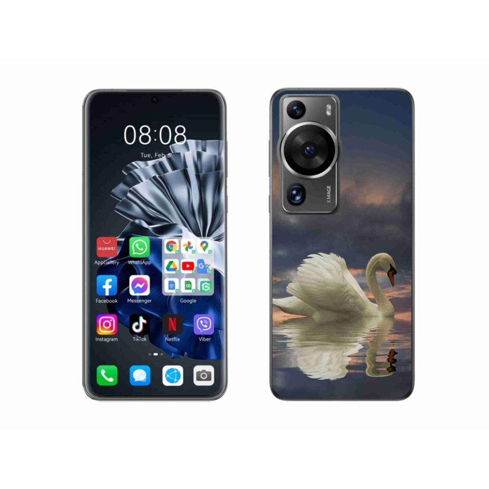 Gél borító mmCase a Huawei P60 Pro készülékhez - hattyú
