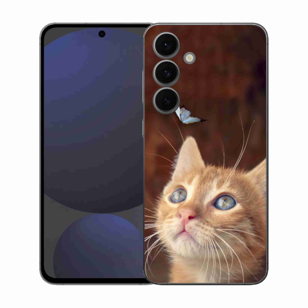 Gél borítás mmCase Samsung Galaxy S25 FE készülékhez - pillangó és cica