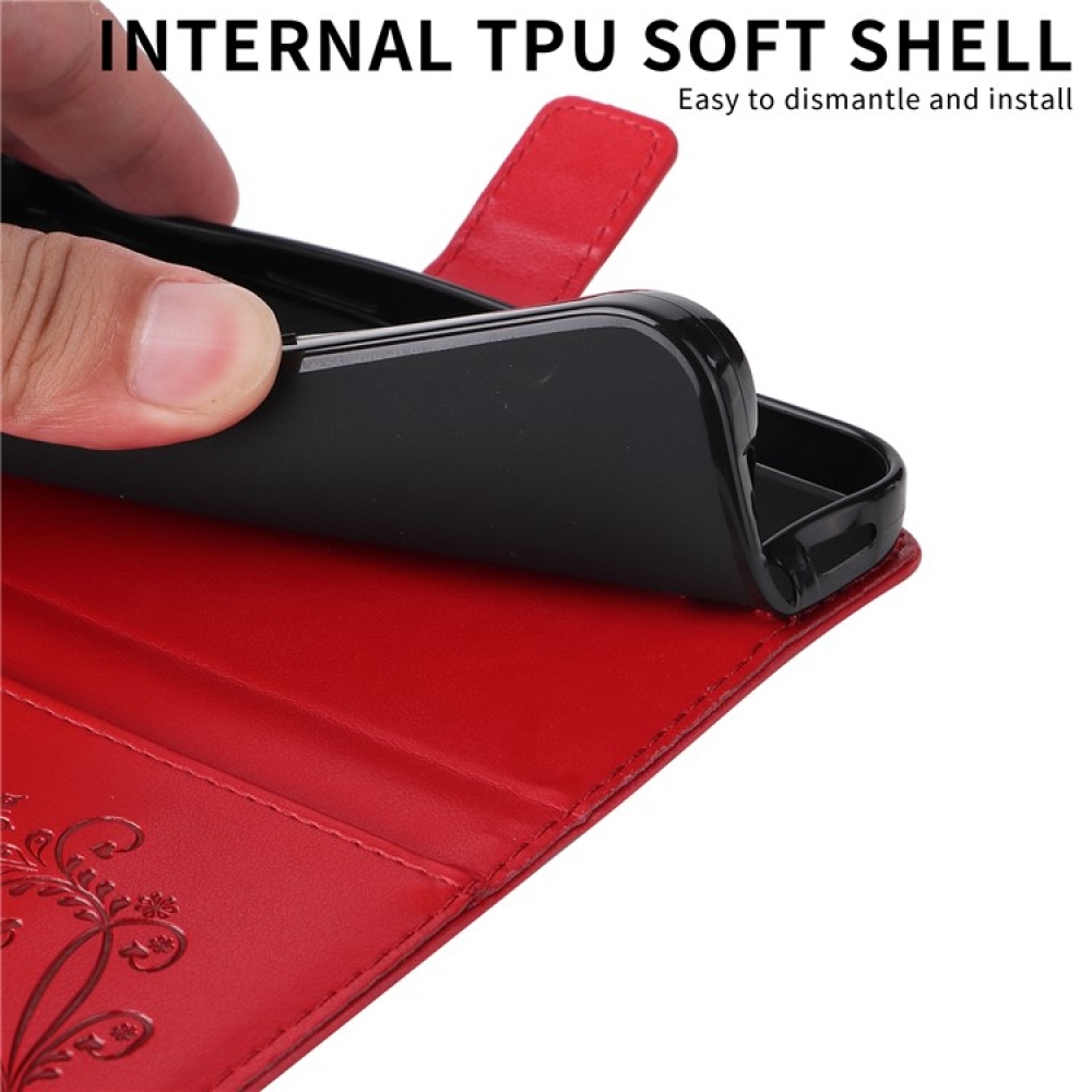 Nagy pillangó könyv tok a Vivo Y29s 5G-hez - piros