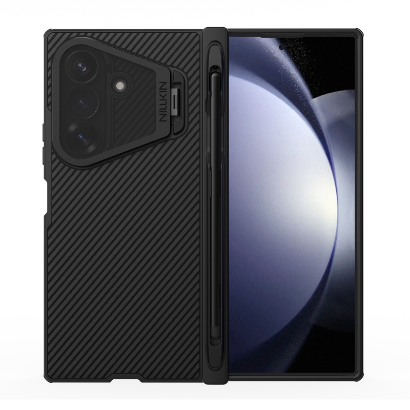 Nillkin CamShield Prop mágneses tolltartóval (átlátszó lencse) hátsó tok a Samsung Galaxy Z Fold 8-hoz, Ultra Black