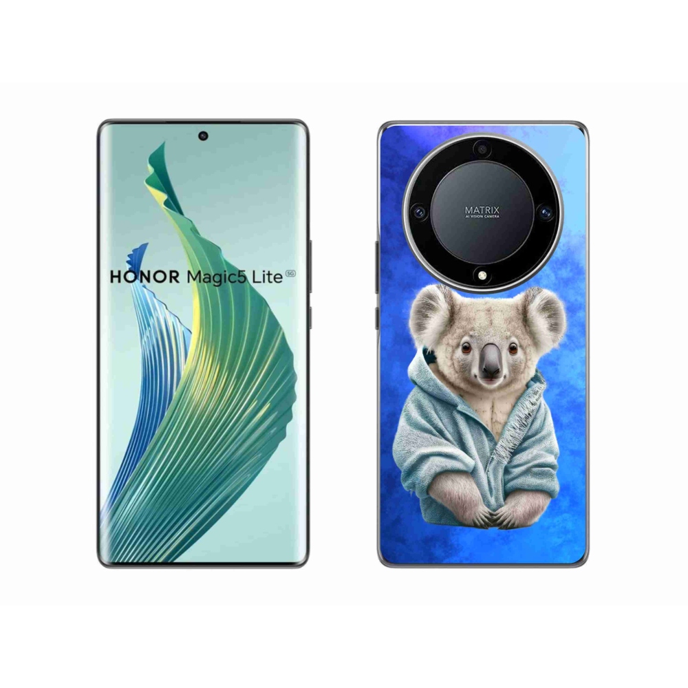 Zselés borítás mmCase a Honor Magic 5 Lite 5G számára - koala pulóverben
