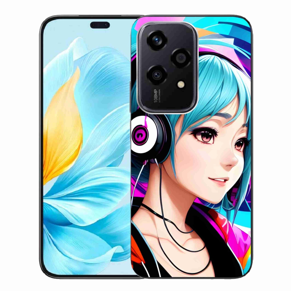 Gél borító mmCase a Honor 200 Lite 5G-hez - lány fejhallgatóval