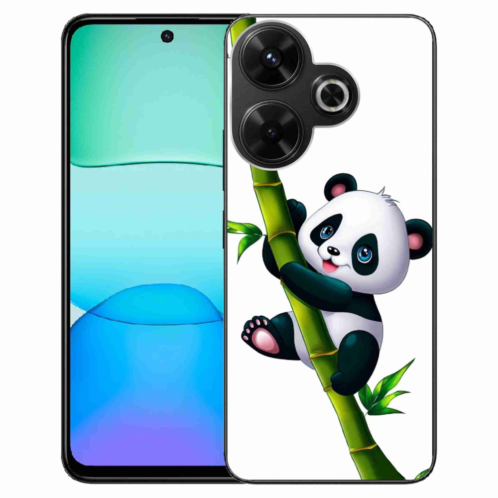 Gél borítás mmCase a Xiaomi Redmi 13 4G/Poco M6 4G - panda a bambuszon - zselés borítás mmCase a Xiaomi Redmi 13 4G/Poco M6 4G-hez