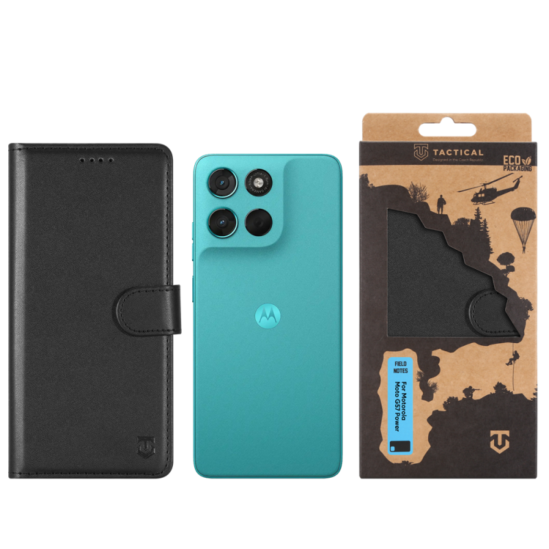 Taktikai terepi jegyzetek a Motorola Moto G57 Power fekete készülékhez