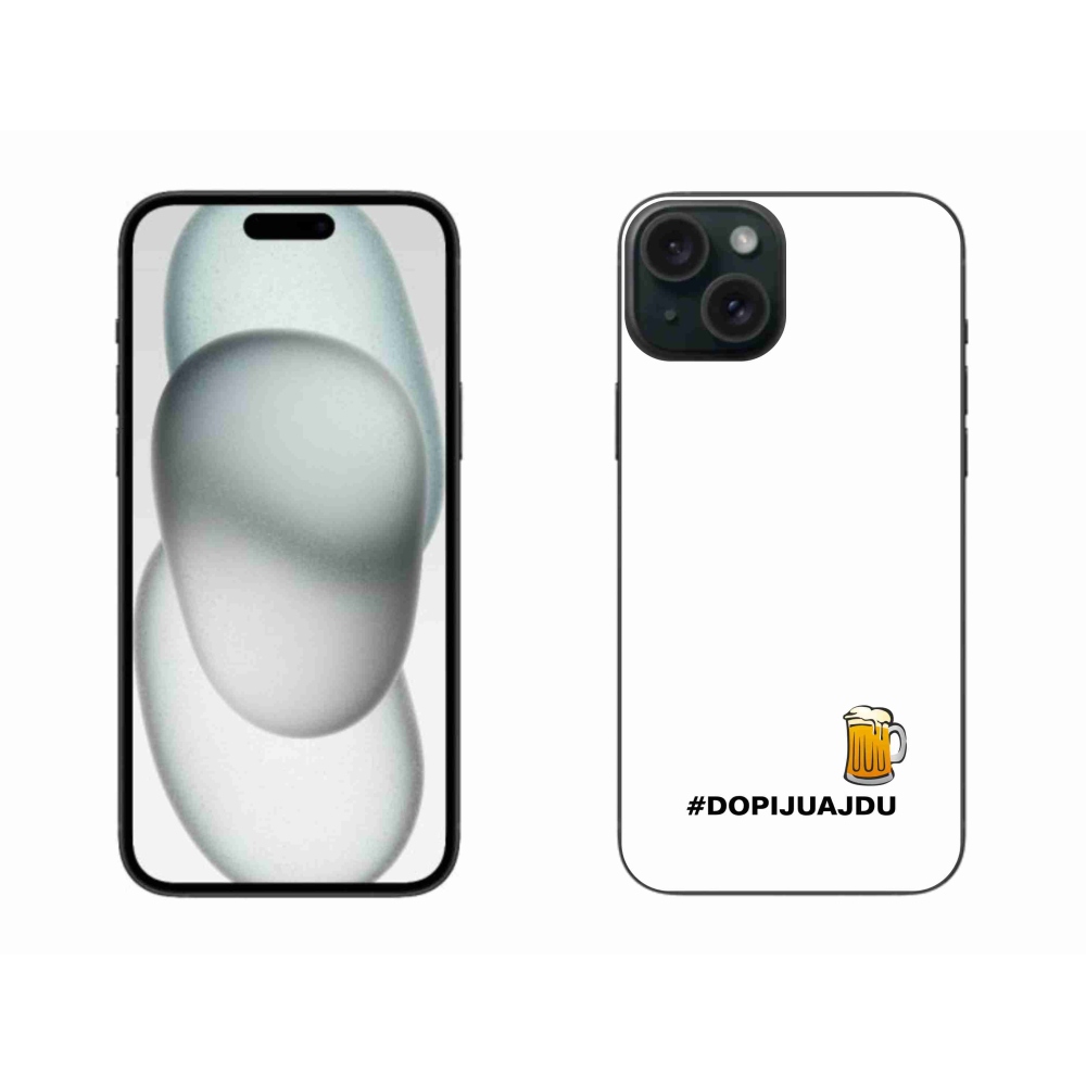 Gél borítás mmCase iPhone 15 Plus készülékhez - sör motívum 1 fehér háttér