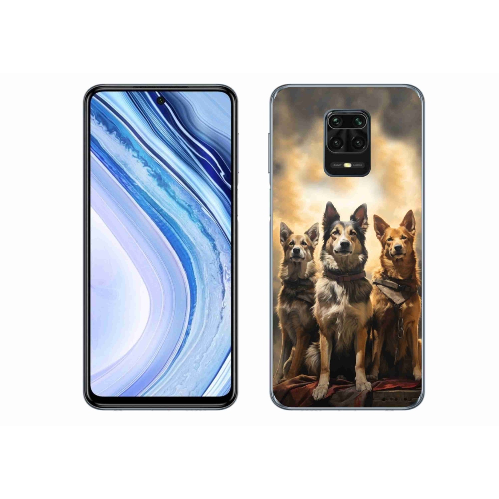 Gél borítás mmCase a Xiaomi Redmi Note 9S-hez - három kutya