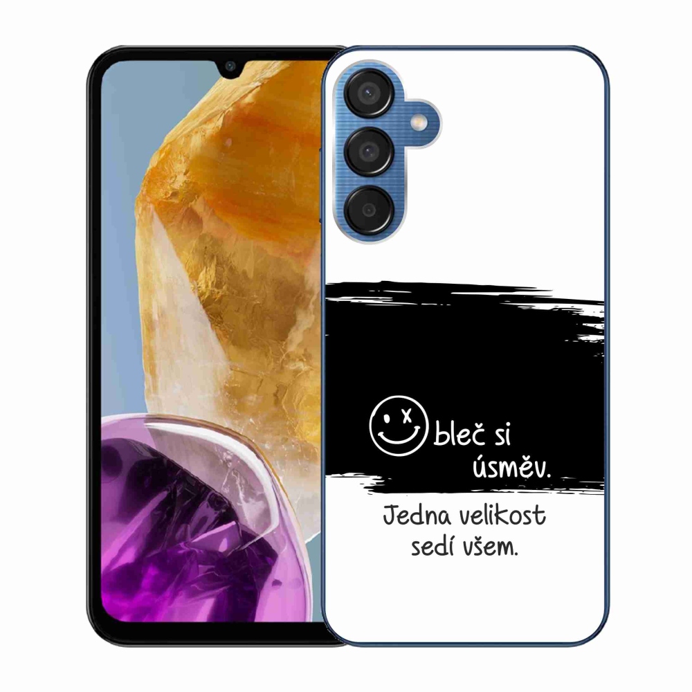 Gél borító mmCase Samsung Galaxy M15 5G - vicces szöveg 8 fekete és fehér háttérrel