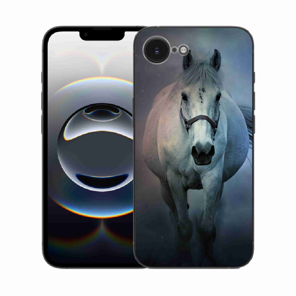 Gél borítás mmCase iPhone 16e készülékhez - futó fehér ló