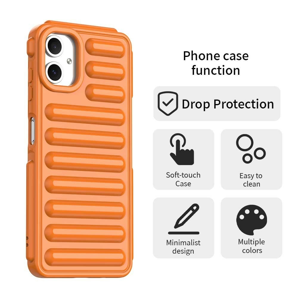 Csíkos tartós borító Samsung Galaxy A06 4G készülékhez - narancssárga