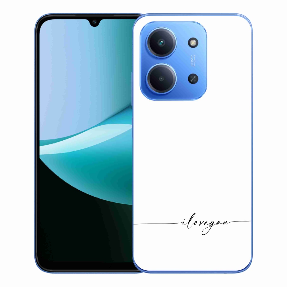 Gél borító mmCase a Xiaomi Redmi 15C 4G/5G (173mm) - I love you fehér háttérrel