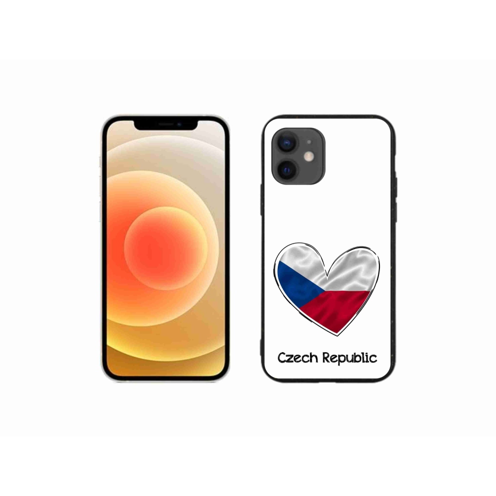 Zselés borítás mmCase iPhone 12 mini készülékhez - zászló szív fehér háttérrel