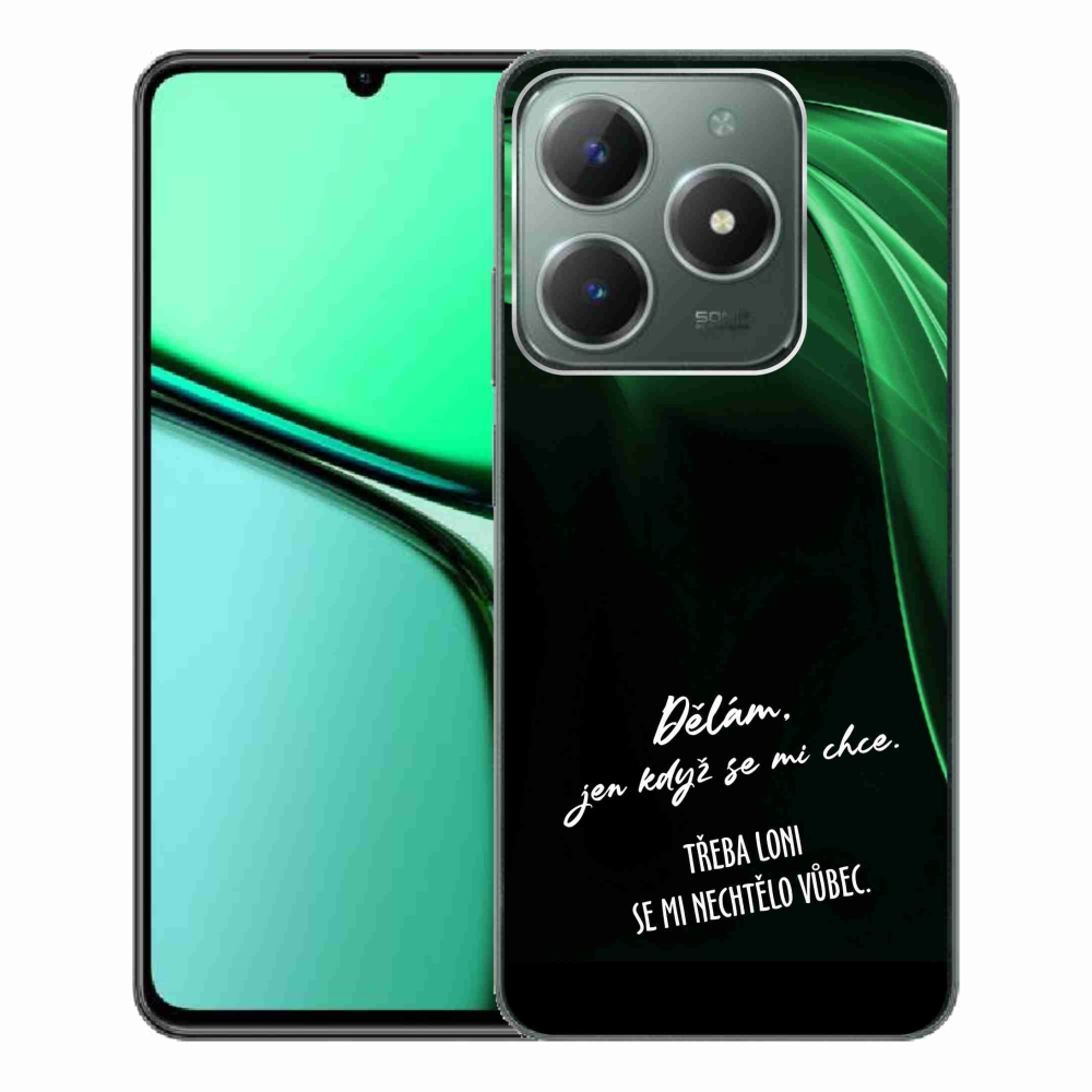 Gél borító mmCase a Realme C61 készülékhez - vicces szöveg 12 fekete háttér